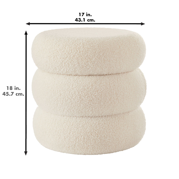 Cream Boucle Cloud Storage Ottoman--Rambla Store