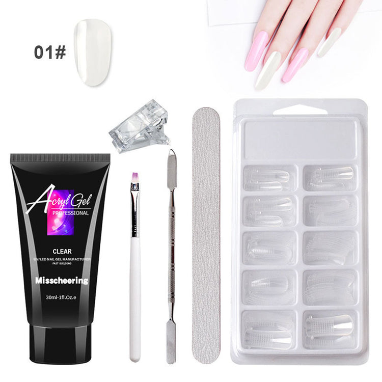 Painless Extension Gel Nail Art Without Paper Holder Quick Model Painless Crystal Gel Set-0-Rambla Store