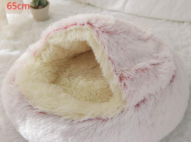 2 In 1 Dog And Cat Bed Pet Winter Bed Round Plush Warm Bed House Soft Long Plush Pets Bed-0-Rambla Store