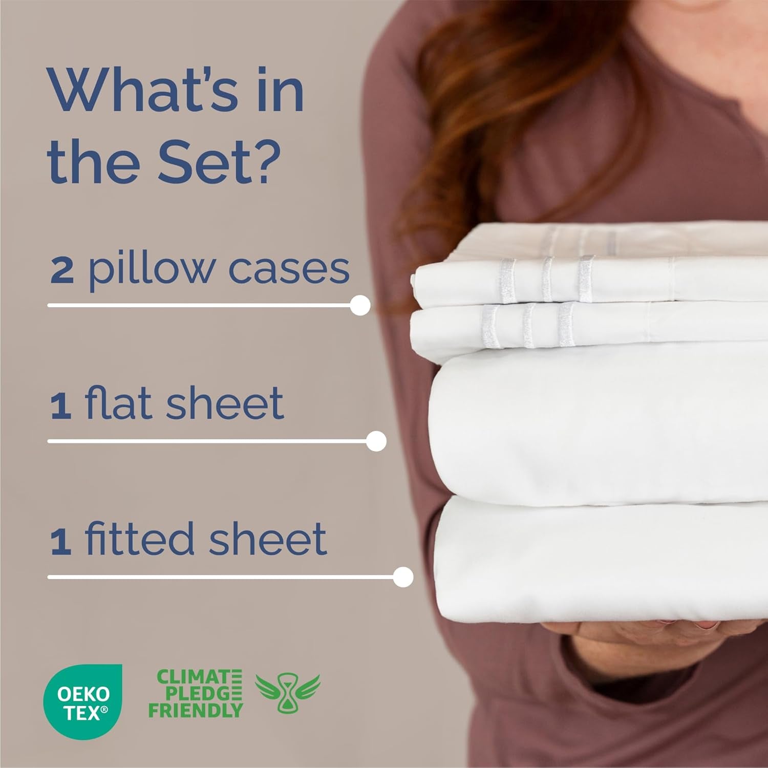 Queen Size 4 Piece Sheet Set - Comfy Breathable & Cooling Sheets - Hotel Luxury Bed Sheets for Women & Men - Deep Pockets, Easy-Fit, Extra Soft and Wrinkle Free Sheets - White Oeko-Tex Bed Sheet Set--Rambla Store