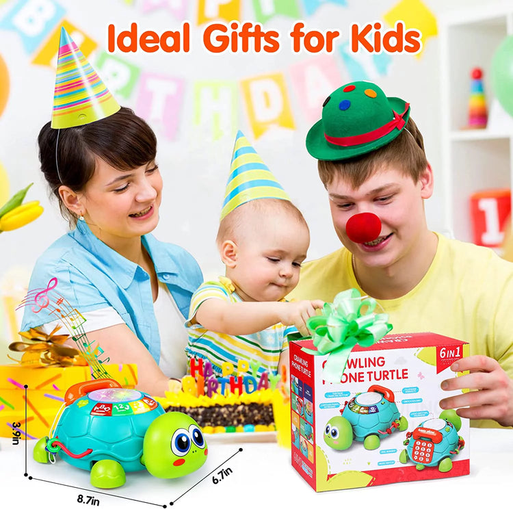 Baby Toys 12-18 Months, Light up Baby Toys 6 to 12 Months Musical Turtle with Letters Numbers Phone Infant Baby Toys for 6 9 12 18 Months Educational Learning Toys--Rambla Store