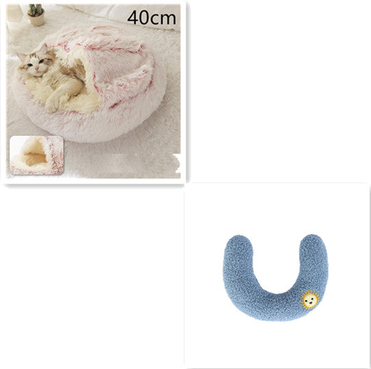 2 In 1 Dog And Cat Bed Pet Winter Bed Round Plush Warm Bed House Soft Long Plush Pets Bed-0-Rambla Store