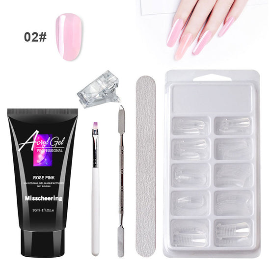 Painless Extension Gel Nail Art Without Paper Holder Quick Model Painless Crystal Gel Set-0-Rambla Store