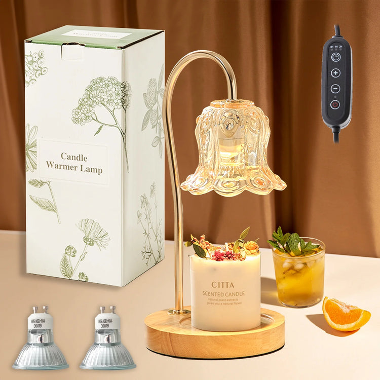Fragrance Candle Warmer Lamp with 2 Bulbs, Electric Candle Warmer with Timer & Dimmer, Mothers Day Gifts for Mom, House Warming Gifts New Home Bedroom Decor--Rambla Store
