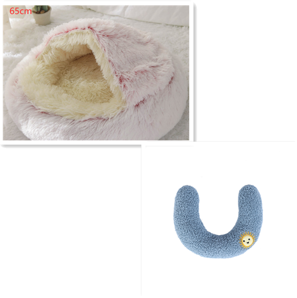 2 In 1 Dog And Cat Bed Pet Winter Bed Round Plush Warm Bed House Soft Long Plush Pets Bed-0-Rambla Store