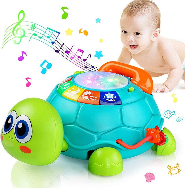 Baby Toys 12-18 Months, Light up Baby Toys 6 to 12 Months Musical Turtle with Letters Numbers Phone Infant Baby Toys for 6 9 12 18 Months Educational Learning Toys--Rambla Store