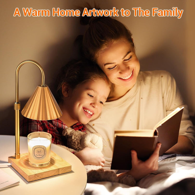 Candle Warmer Lamp, Dimmable Candle Warmer with Timer for Jar Candles, Wax Melt Warmer with Height-Adjustable Metal Lampshade for Home Decor Holiday Gift, 2 Bulbs Included--Rambla Store