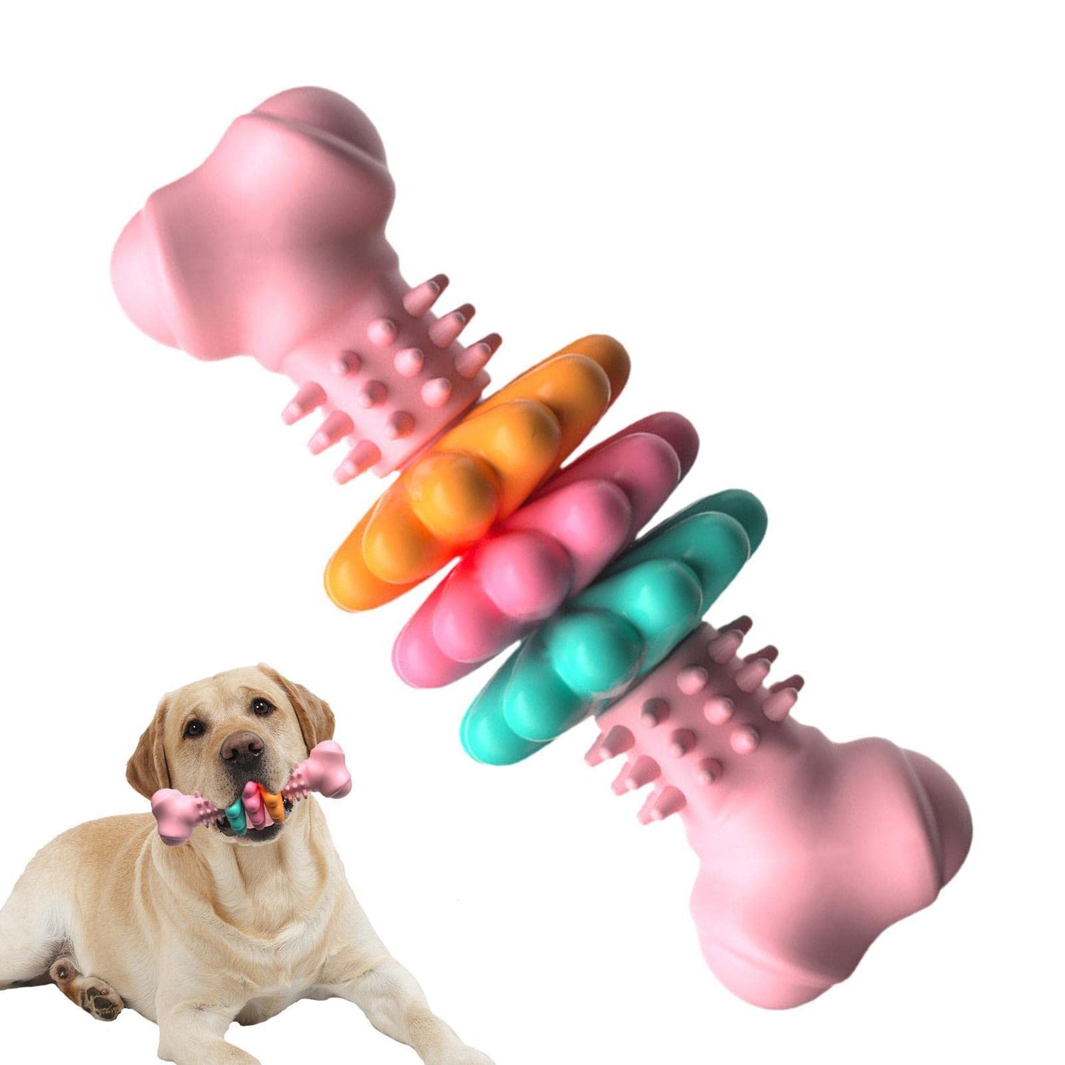 Dog Chew Toy Dog Bone Type  Dogs Teeth Cleaning Toys Indestructible TPR Bone Chewing Bite Resistant Teething Toys  Pet Products-0-Rambla Store