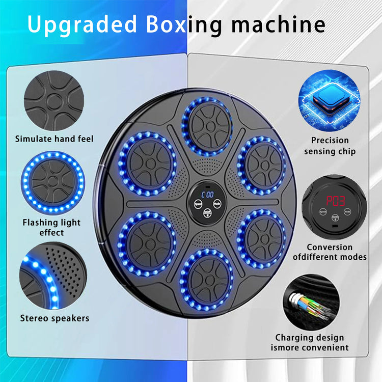 New Music Boxing Machine Smart Bluetooth Wall Mounted Music Boxing Trainer Gym Home Electronic Boxing Target Punching Equipment--Rambla Store