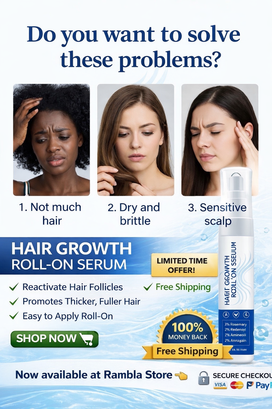 Hair Growth Serum Roll-On with 3% Rosemary, Redensyl & Aminexil - Thicker Fuller Hair Treatment 25ml (Pack of 5)