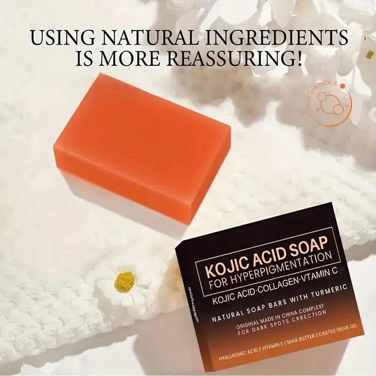 2 pcs Kojic Acid Soap With Vitamin C, Retinol, Collagen, Turmeric, Hyaluronic Acid, Vitamin E, Shea Butter And Olive Oil, Deep Cleansing Moisturizing And Rejuvenating Skin--Rambla Store