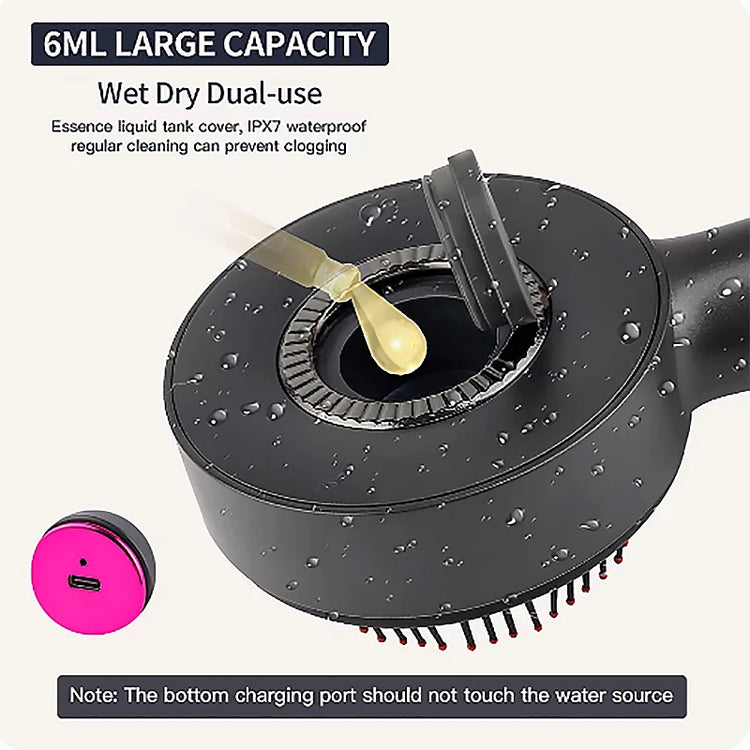 Electric Vibration Massage Comb Red Light Therapy Hair Growth Comb Massage Scalp Brush anti Hair Loss Liquid Oil Applicator.