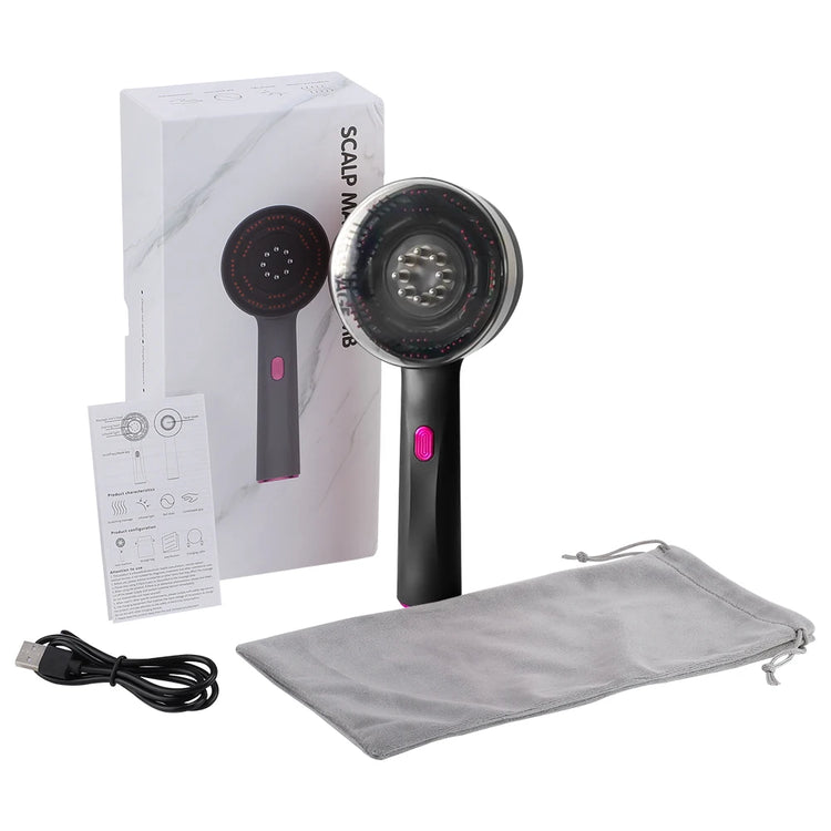 Electric Vibration Massage Comb Red Light Therapy Hair Growth Comb Massage Scalp Brush anti Hair Loss Liquid Oil Applicator.
