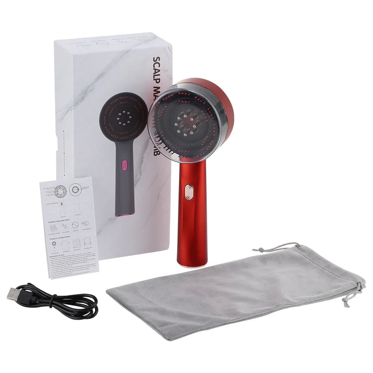 Electric Vibration Massage Comb Red Light Therapy Hair Growth Comb Massage Scalp Brush anti Hair Loss Liquid Oil Applicator.