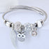 DIY Beaded Owl Angel Wings Pendant Stainless Steel Bracelet-0-Rambla Store