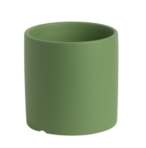 Nordic Industrial Style Colorful Ceramic Flowerpot Succulent Planter Green Plants Cylindrical Shape Flower Pot With Hole Tray-0-Rambla Store