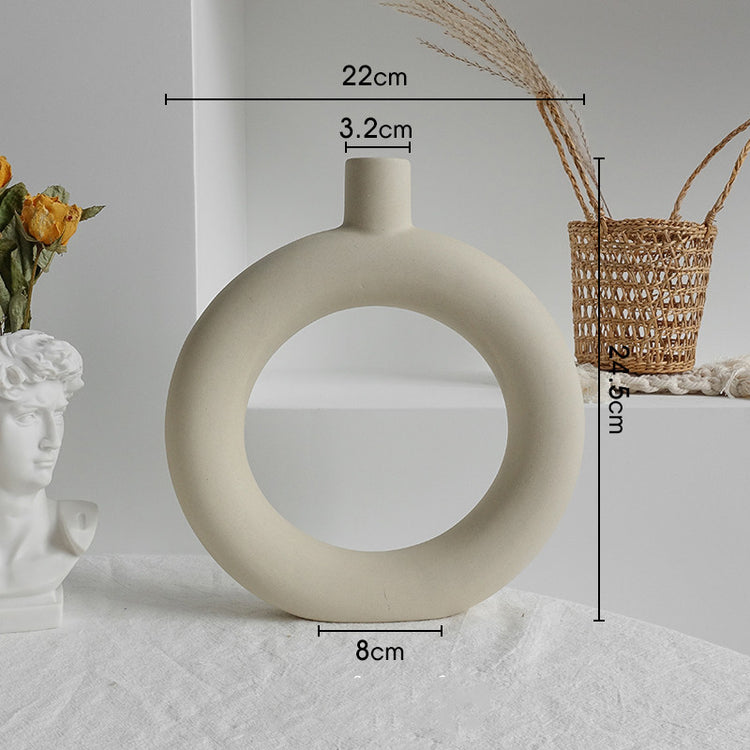 Simplicity Ceramic Vase Dry Flower Arrangement Home Decoration Ornament Living Room Display Art Vases-0-Rambla Store