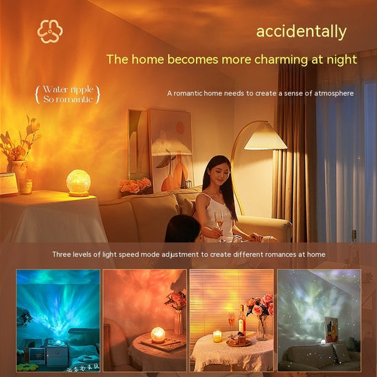 Bedside Water Ripple Atmosphere Projector Night Lamp-0-Rambla Store