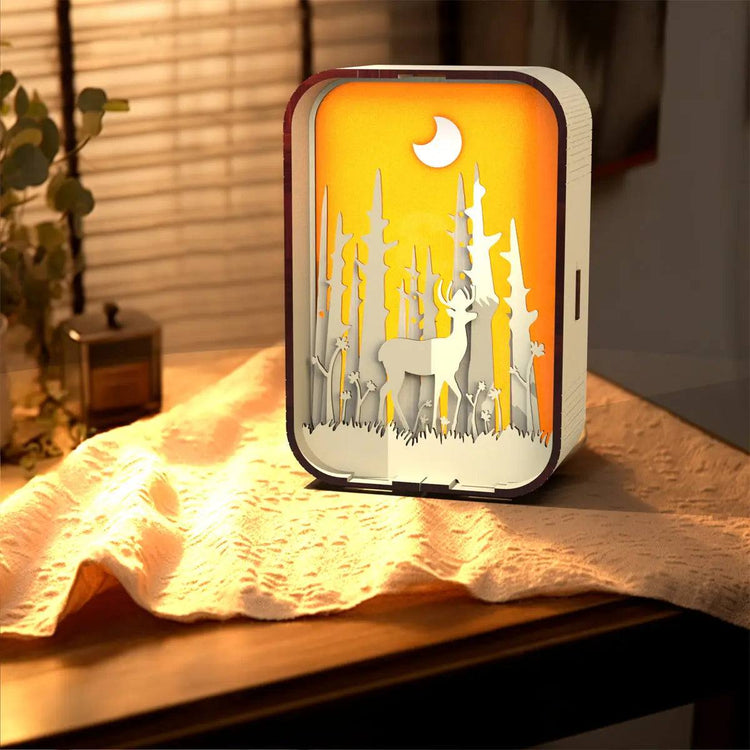 Woodcarving Light Creative Gift Minimalist Bedside Night Light Decoration Desktop Decoration Birthday Gift-0-Rambla Store
