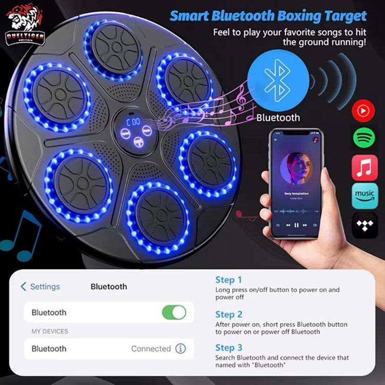 New Music Boxing Machine Smart Bluetooth Wall Mounted Music Boxing Trainer Gym Home Electronic Boxing Target Punching Equipment--Rambla Store