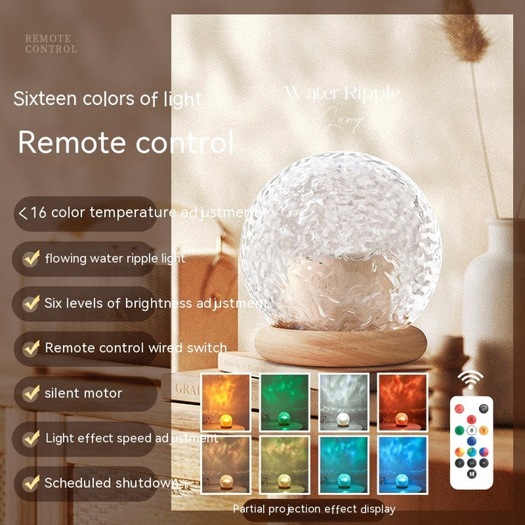 Bedside Water Ripple Atmosphere Projector Night Lamp-0-Rambla Store