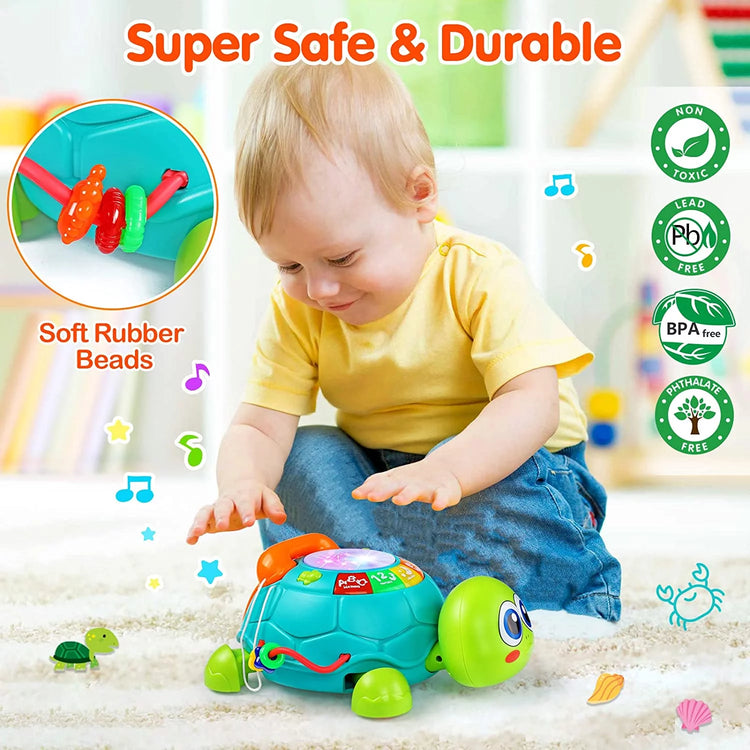 Baby Toys 12-18 Months, Light up Baby Toys 6 to 12 Months Musical Turtle with Letters Numbers Phone Infant Baby Toys for 6 9 12 18 Months Educational Learning Toys--Rambla Store