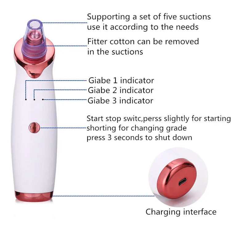 Blackhead Remover Instrument Black Dot Remover Acne Vacuum Suction Face Clean Black Head Pore Cleaning Beauty Skin Care Tool-5-Rambla Store