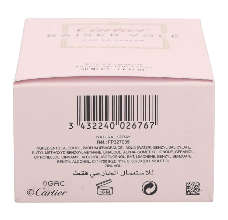 Cartier Baiser Vole Eau De Perfume Spray for Women, 1.6 Oz FL/50 ml.