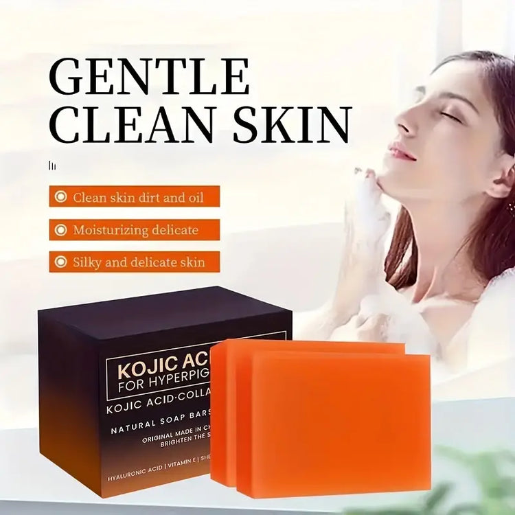 2 pcs Kojic Acid Soap With Vitamin C, Retinol, Collagen, Turmeric, Hyaluronic Acid, Vitamin E, Shea Butter And Olive Oil, Deep Cleansing Moisturizing And Rejuvenating Skin--Rambla Store