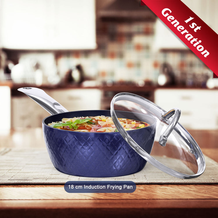 Frying Pan Sets Non Stick 3Pieces Blue 3D Diamond Cookware-5-Rambla Store