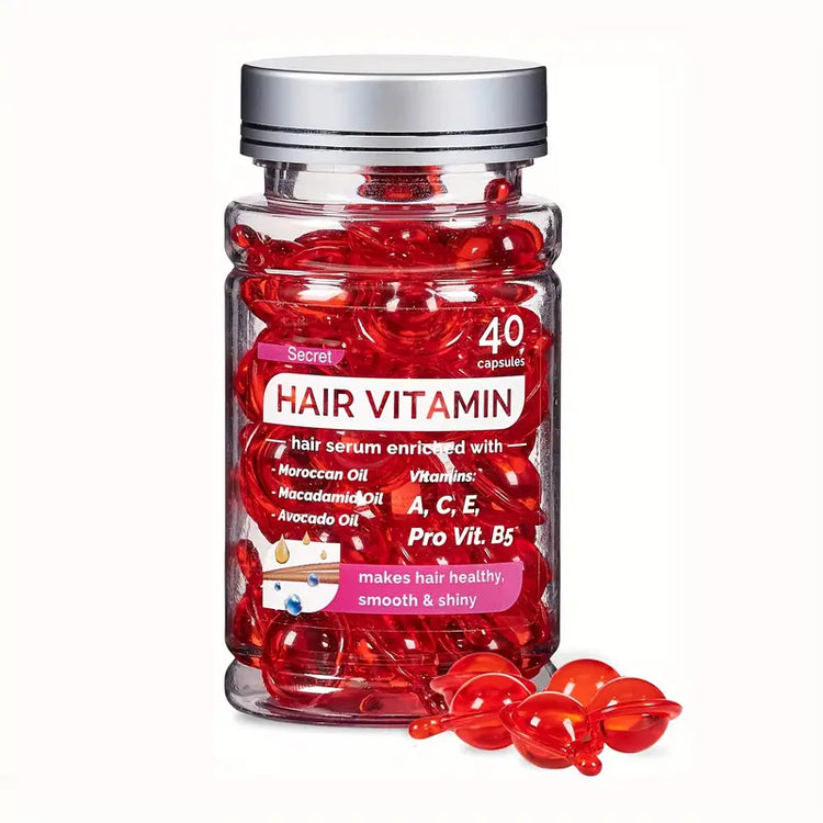 Nourishing Hair Serum with Avocado, Macadamia & Argan Oil Ultimate Hair Conditioner. NO RINSE. 40 Capsules.