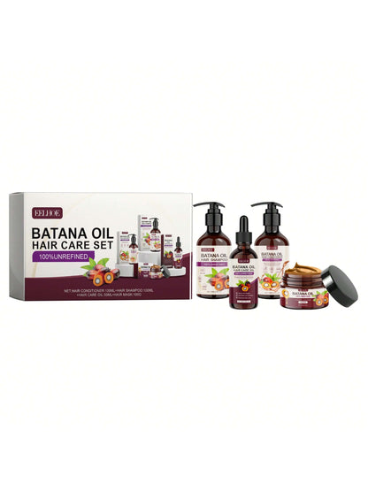Batana Oil Volumizing Hair Care Set – 3-In-1 Fullness & Shine Boost Volume + Nourish + Glow