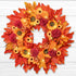 Fall Wreath - 18" Fall Wreaths for Front Door Outside, Autumn Wreath with Silk Sunflower Marigold Maple Leaf, Fall Wreath Decorations for Home Porch Front Door Thanksgiving Harvest Festival Decor