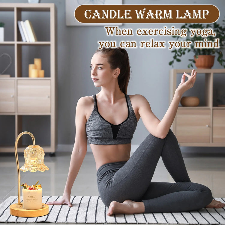 Fragrance Candle Warmer Lamp with 2 Bulbs, Electric Candle Warmer with Timer & Dimmer, Mothers Day Gifts for Mom, House Warming Gifts New Home Bedroom Decor