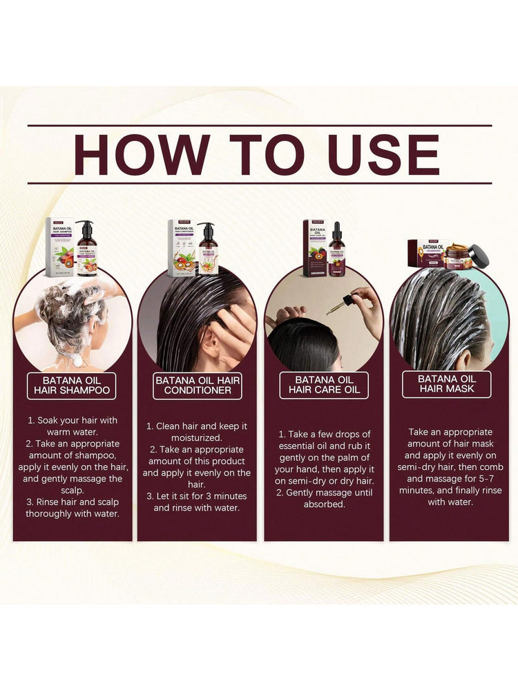 Batana Oil Volumizing Hair Care Set – 3-In-1 Fullness & Shine Boost Volume + Nourish + Glow