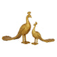 Gold Resin Peacock Sculpture (Set of 2)