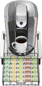Crystal Tempered Glass K-Cup Holder Drawer for 30 Coffee Pods Storage, Black.