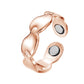 Fashion Simple Pure Copper Ring Leaves Titanium Magnetic