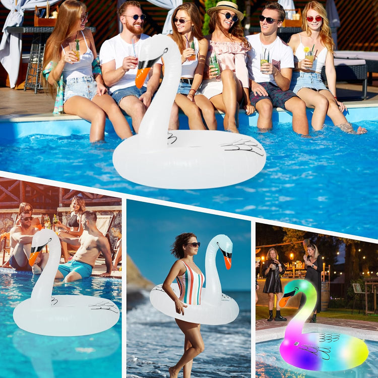  Floating Pool Lights,Solar Inflatable Swan Pool Floats with 3 Modes,Waterproof Glow in the Dark Inflatable Solar Powered Swan Pool Lights for Swimming Pool,Party,Garden,Patio,Outdoor Decor.