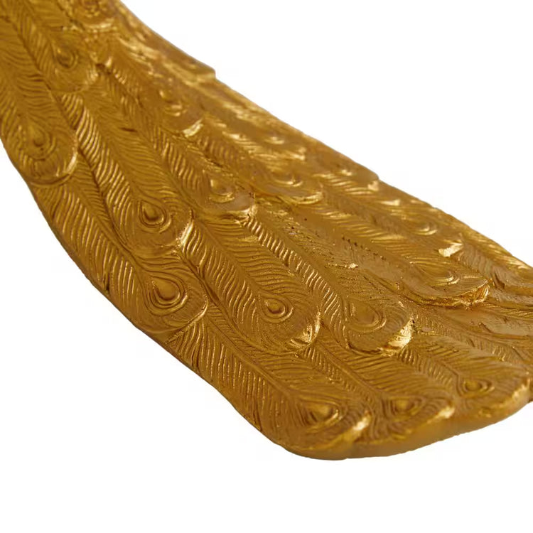 Gold Resin Peacock Sculpture (Set of 2)