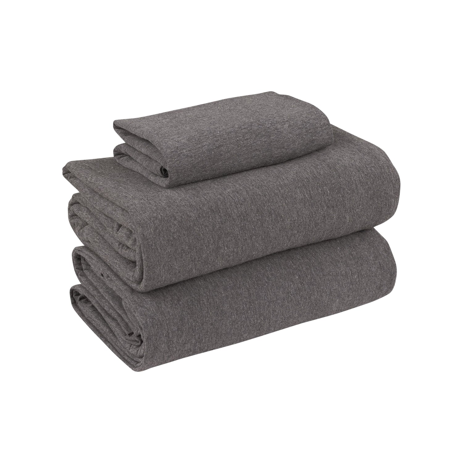 Extra Soft Jersey Bed Sheet Set for Adults, Twin XL, Charcoal, 3-Piece Set