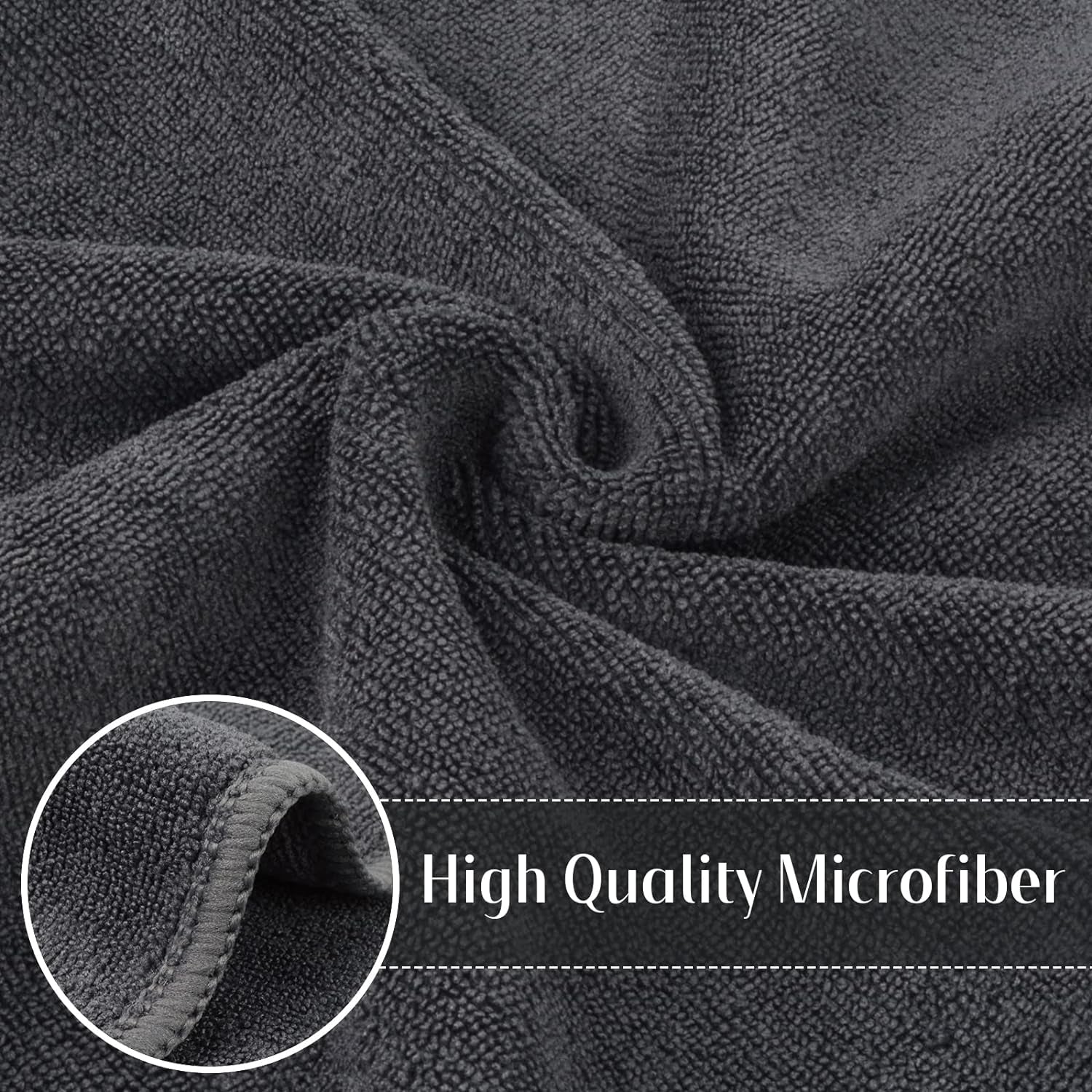 Microfiber Cleaning Cloth Ultra Absorbent Softer Towel Reusable Cleaning Cloth No Streak Lintless Cleaning Cloth for Home, Kitchen, Car, Window Use 12X12 Inch Slate Grey 6 Pack