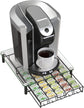 Crystal Tempered Glass K-Cup Holder Drawer for 30 Coffee Pods Storage, Black.
