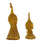 Gold Resin Peacock Sculpture (Set of 2)