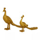 Gold Resin Peacock Sculpture (Set of 2)