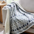 Printed Velvetloft Reversible Faux Shearling Throw Blanket for Adults, 50” x 60”, Fair Isle Grey