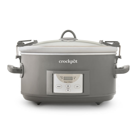 Programmable 7-Quart Cook and Carry Slow Cooker in Grey