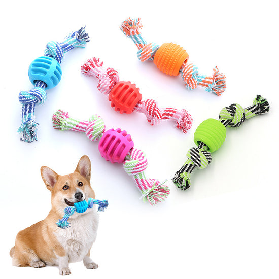 Ball Double Knot Cotton Cord Teeth Cleaning Pet Toy