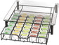 Crystal Tempered Glass K-Cup Holder Drawer for 30 Coffee Pods Storage, Black.