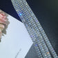 European and American Long Square Sapphire Blue Gemstone Pendant.